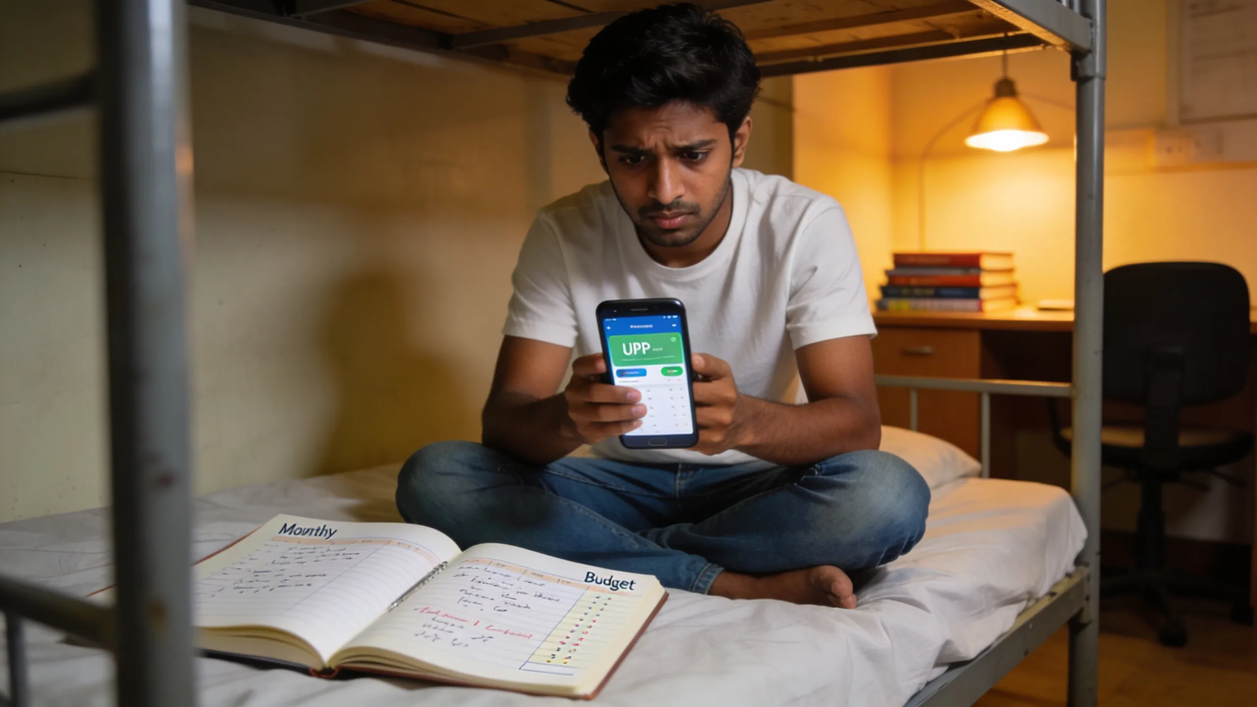 Hostel student comparing mess food, room cooking and delivery costs while planning a monthly budget