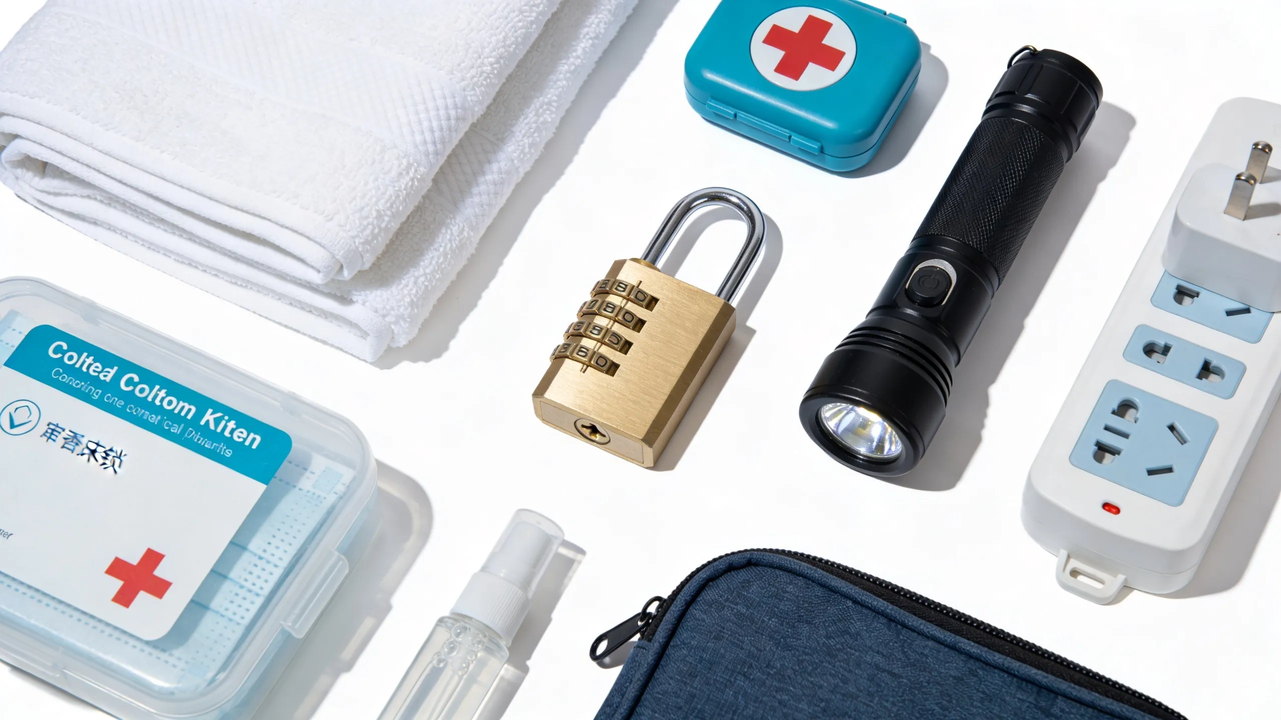 Open suitcase with neatly organized hostel essentials ready for packing